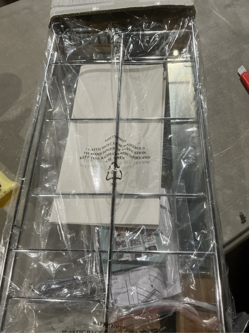 Condition photo showing New/Like New for holdn’ storage pull out organizer for bakeware, cutting board and trays, adjustable dividers - heavy duty, lifetime limited warranty - for narrow cabinet spaces, 10.5”w x 21”d x 11”h, chrome 10.5" w x 21" d