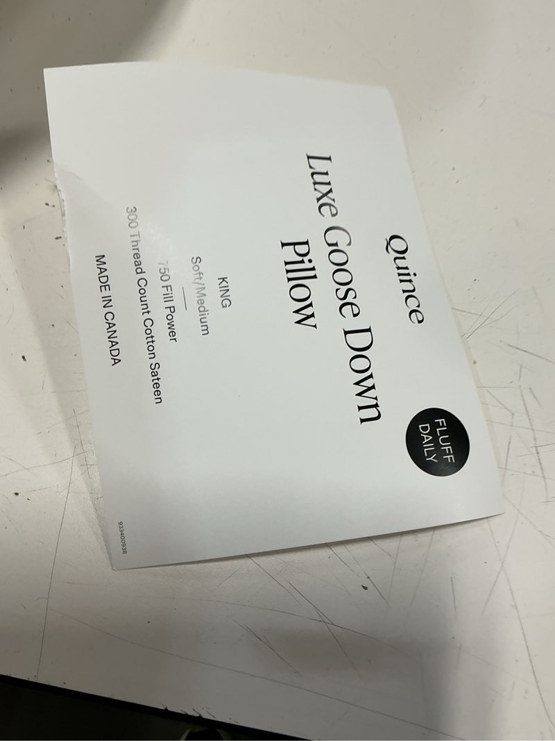 Condition photo showing Good Condition for (size king )premium down alternative pillow