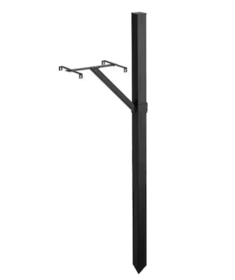 RELIABILT Mailbox Post Black Steel Flat Mount Mailbox Post