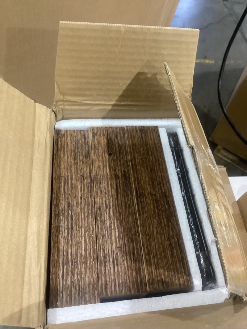Condition photo showing Good Condition for qeeig bathroom shelves over toilet - wall mounted floating shelves toilet paper storage small farmhouse decor shelf 16 inch set of 3, rustic brown (019-bn3) 3pcs a. brown