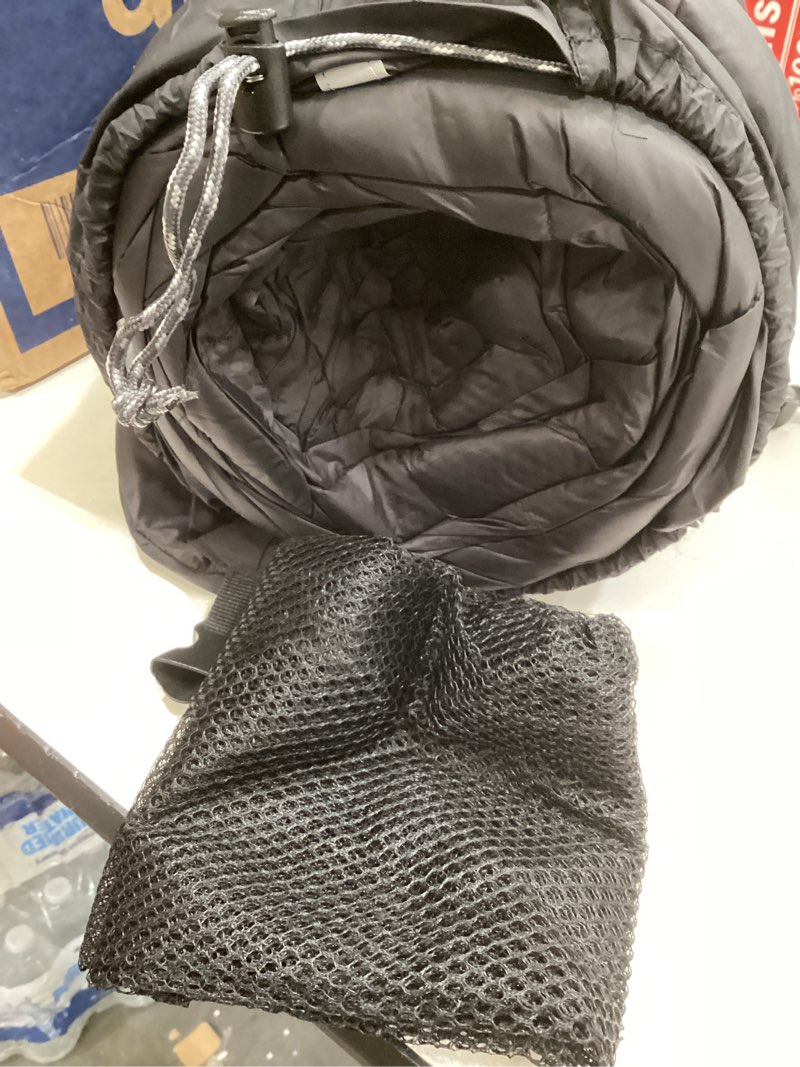 Condition photo showing Good Condition for Down Sleeping Bag for Adults, 600 Fill Power, Ultralight & Compact with Compression Sack for Backpacking, Camping, Hiking 1000g Down Filling-Black-Right Zip