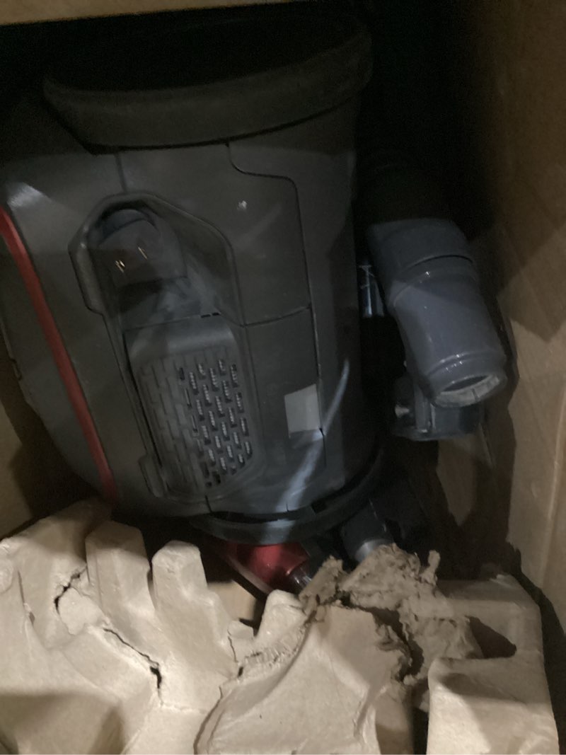 Condition photo showing As Is for kenmore 81414 400 series vacuum cleaner- canister - bagged - red