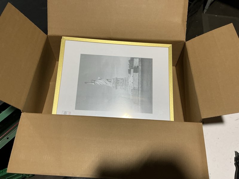 Condition photo showing New/Like New for ENJOYBASICS 16X20 PICTURE FRAME GOLD POSTER FRAME, DISPLAY PICTURES 11X14 WITH MAT OR 16X20 WITHOUT MAT, WALL GALLERY PHOTO FRAMES, 2 PACK