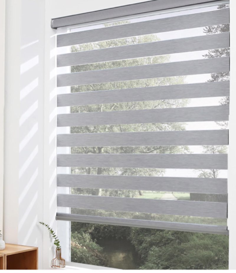 Flamax Color-Matched Custom Cordless Zebra Blinds, Light Control for Day and Night, Privacy Light Fi 