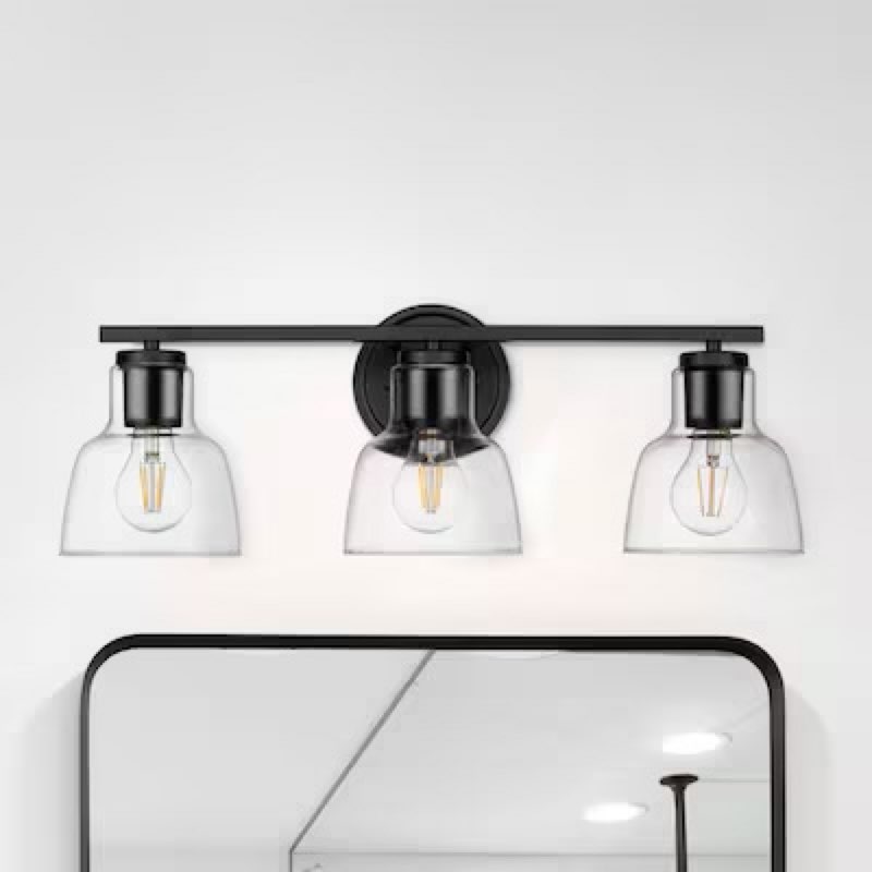 (Incomplete)allen + roth Irvine 23-in 3 Light Matte Black Transitional Bathroom Vanity light