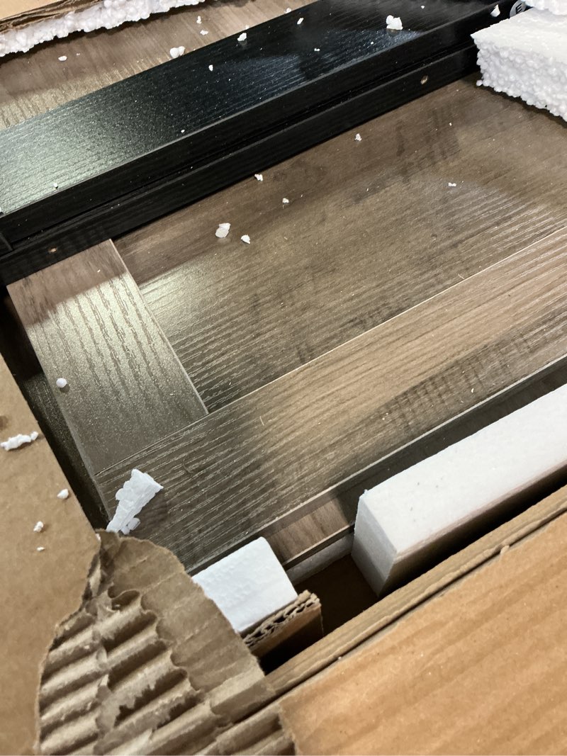 Condition photo showing Good Condition for dwanton litter box enclosure, cat litter box furniture hidden, reversible entrance can be on left or right side, wooden cat washroom indoor, greige, 27.6 inches