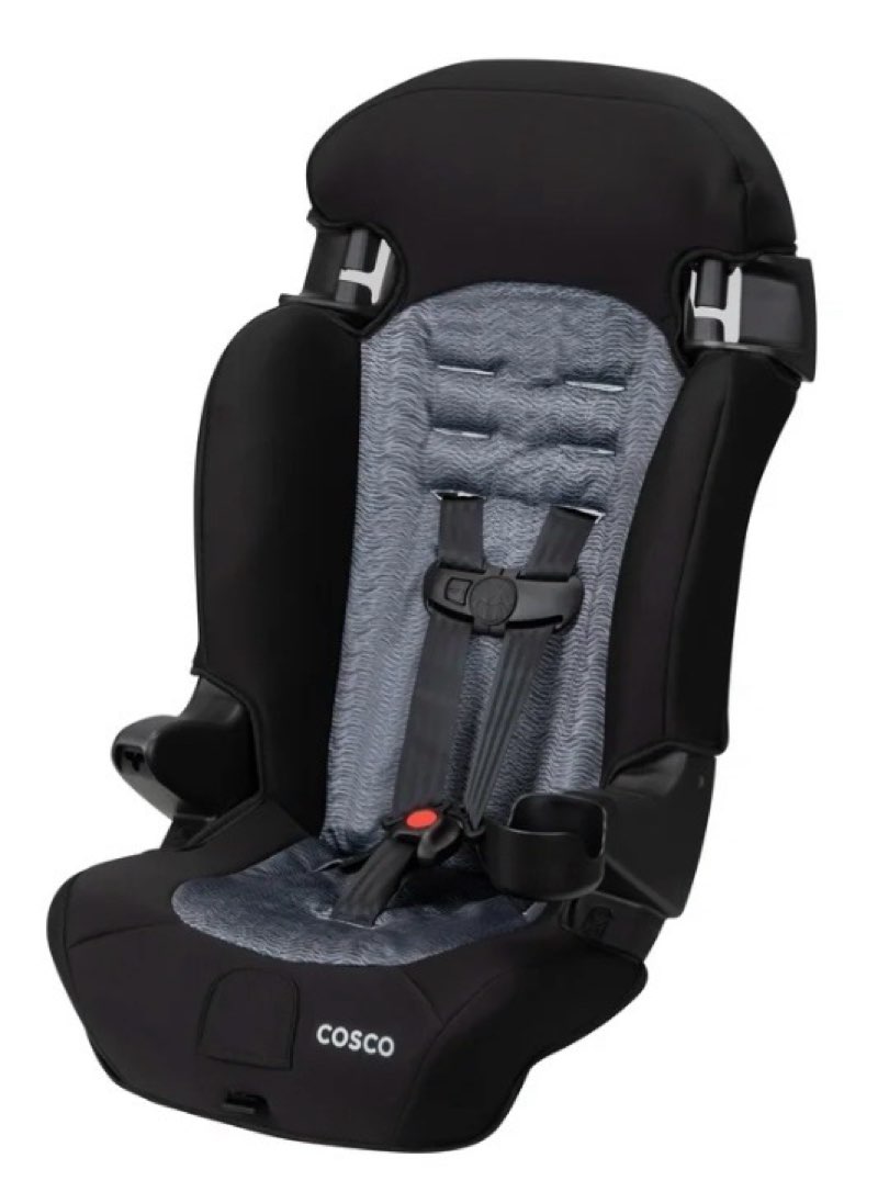 Cosco Kids Finale 2-in-1 Toddler Booster Car Seat, Fiberwave II, Black/Grey