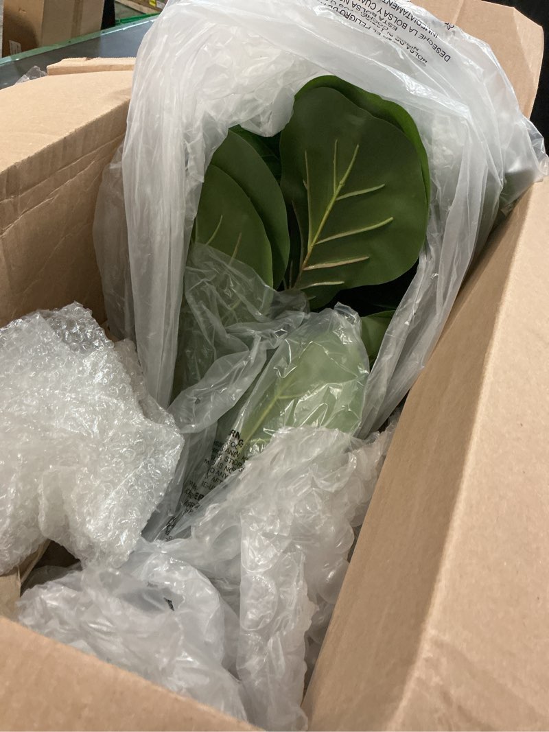 Condition photo showing As Is for BESAMENATURE 30.5" Little Artificial Fiddle Leaf Fig Tree/Faux Ficus Lyrata for Home Office Decorati