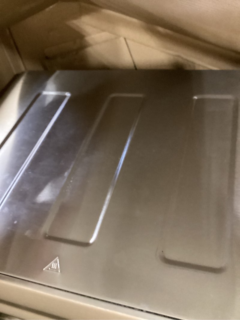 Condition photo showing As Is for Cuisinart Air Fryer Toaster Oven, 1800W, 8-in-1 with Air Fry, Convection, Broil & Warm, 0.6 Cubic Feet, 60-Minute Timer, TOA-70NAS, Stainless Steel Stainless Steel Convection Toaster Air Fryer Oven w/ Grill