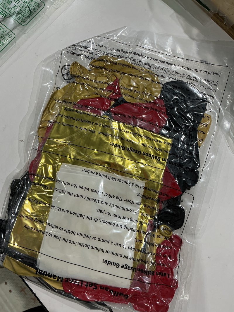Condition photo showing Good Condition for red and black gold balloons garland arch kit with star 144pcs different size black and red balloons arch for casino anniversary night hollywood movie night new years party decorations