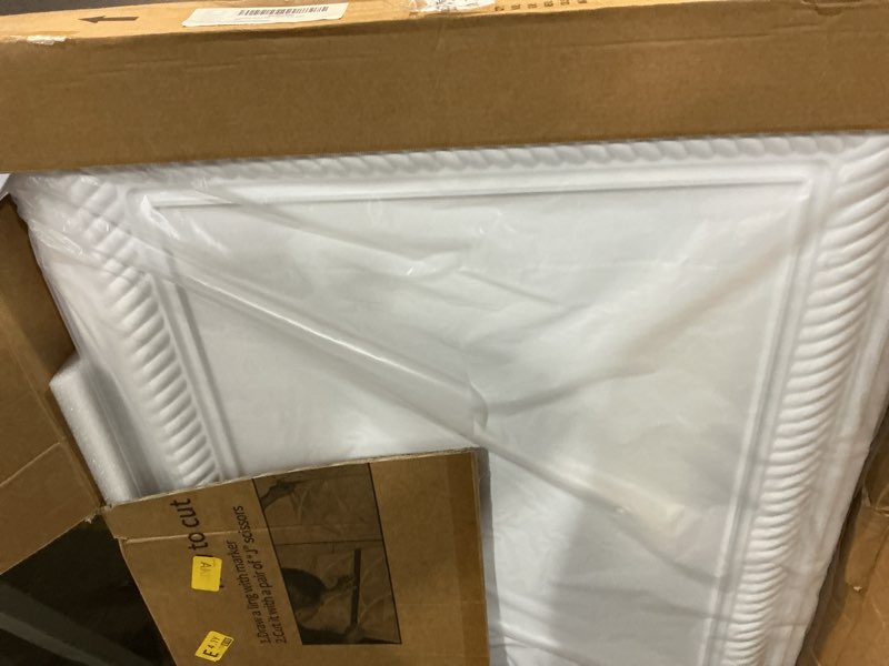 Condition photo showing New/Like New for art3d drop ceiling tiles 24x48, decorative pvc ceiling panels, waterproof rustproof and durable 12-pack, glue down, rectangular white
