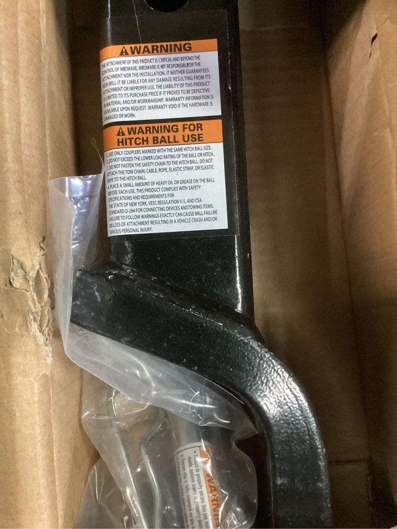 Condition photo showing Good Condition for metoware trailer hitch ball mount with 2 in ball & hitch pin, solid steel trailer hitch ball fits 2 inch receiver, 6000lbs capacity ball hitch , 2-inch drop, black 2" ball hitch+ hitch pin 2" ball mount
