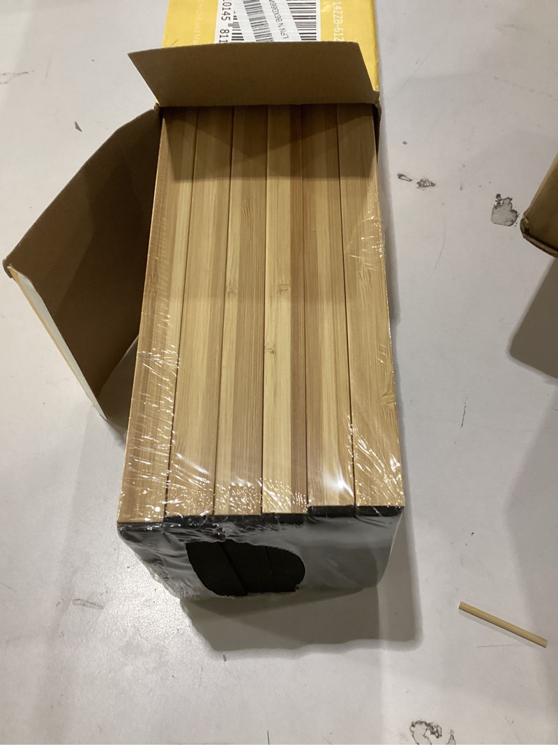 Condition photo showing New/Like New for SpaceAid Bamboo Dresser Drawer Dividers 6 Pack, 4.65“ High Adjustable 12.5“-17” Drawer Organizers, Expandable Organization for Clothing, Clothes, Dressers, Natural 4.65''H, 12.5''-17''L NATURAL