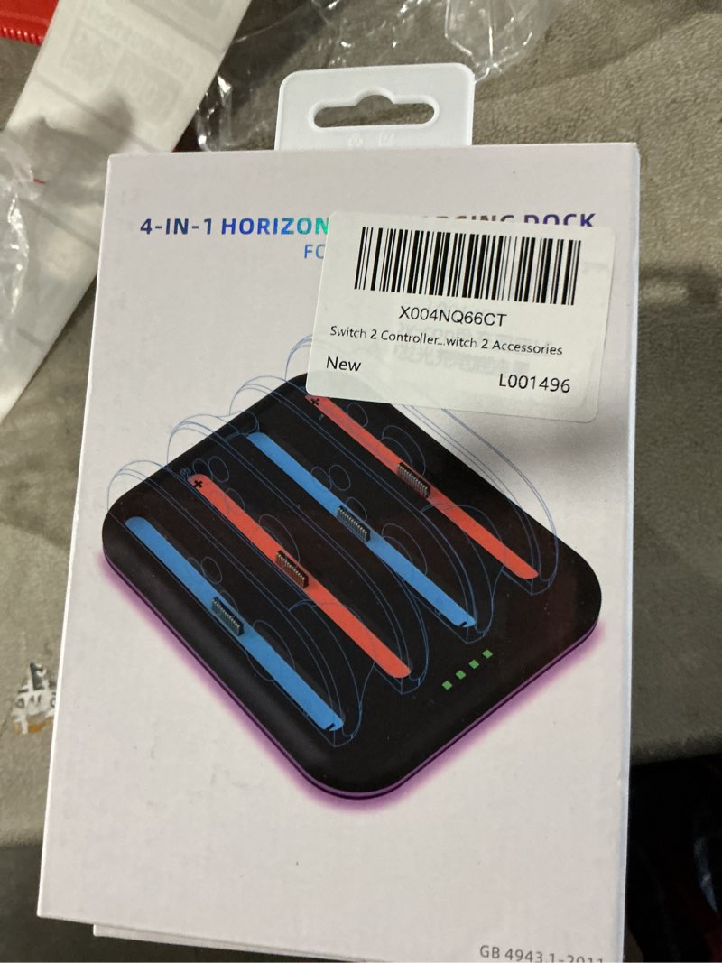 Condition photo showing Good Condition for Controller Charging Dock for Switch 2 with Multiple RGB Lighting Modes,Magnetic 4 in 1 Charger Station for up to 4 Joy-Cons,Type-C Port,LED Indicators,Must-Have Accessories for Nintendo Switch 2 4 in 1 A