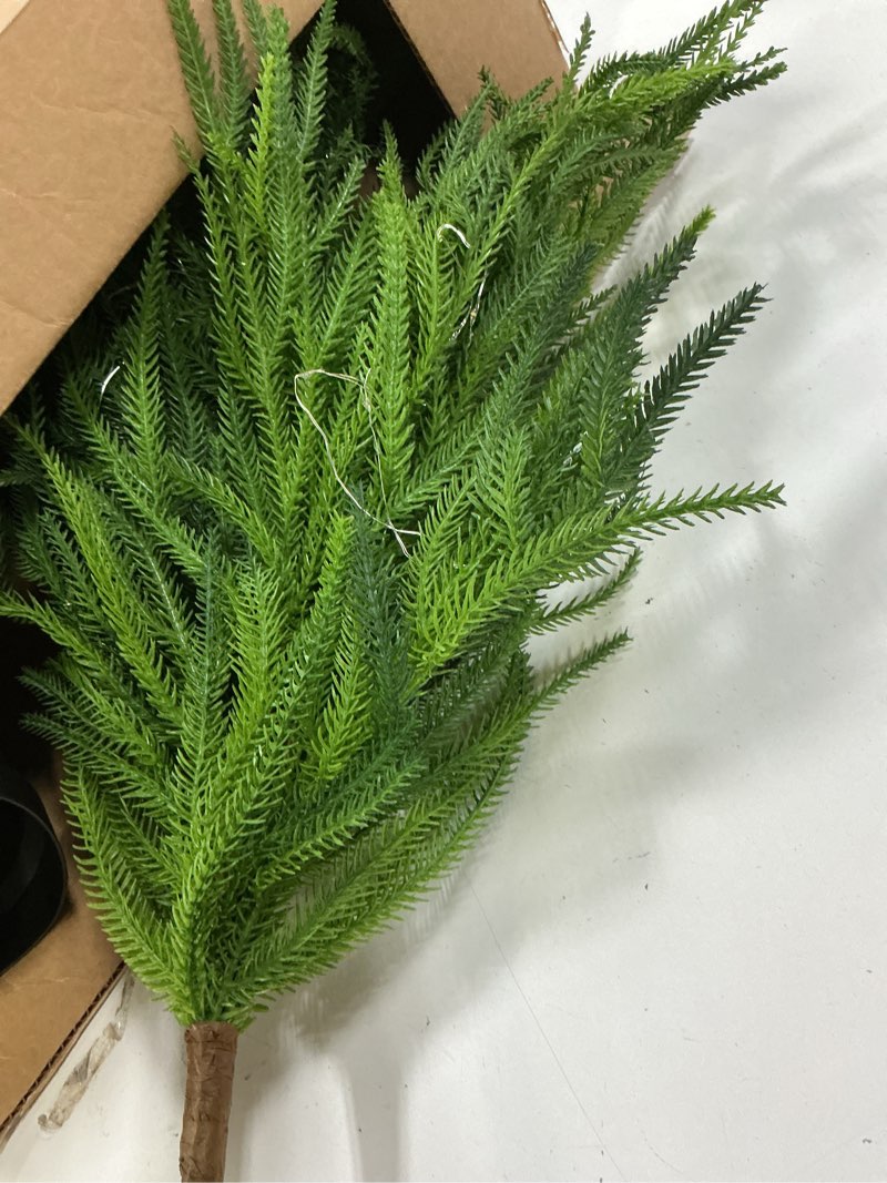 Condition photo showing As Is for XunYee 3 ft Christmas Artificial Tree with Lights Decorative Planter 36" Lighted Tabletop Christmas Tree Faux Norfolk Island Pine for Xmas Indoor Outdoor Seasonal Decor, Not Included Woven Baskets
