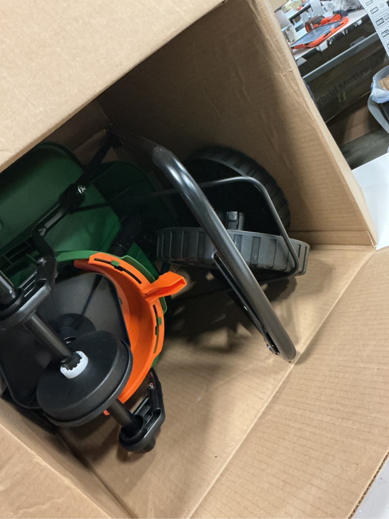 Condition photo showing Good Condition for Scotts Turf Builder EdgeGuard Mini Broadcast Spreader for Seed, Weed and Feed, Fertilizer, Salt, Ice Melt, Push Spreader Holds up to 5,000 sq.ft. Product