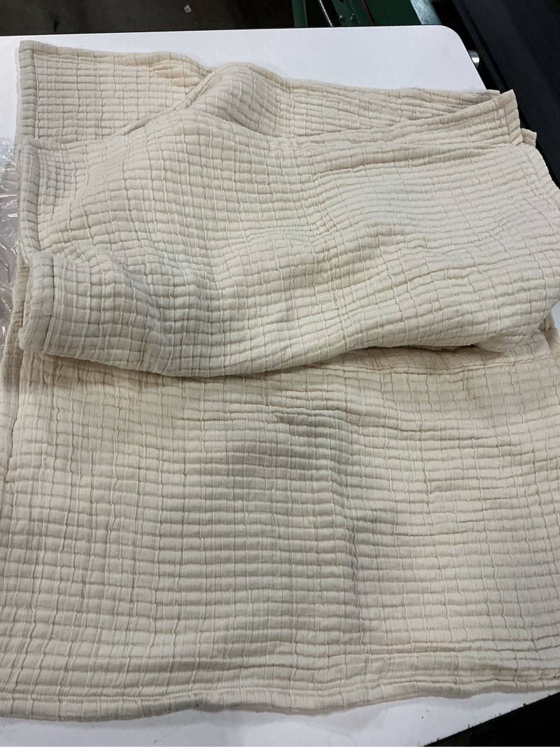 Condition photo showing Good Condition for quince-organic ribbed cotton shams, ivory, standard.