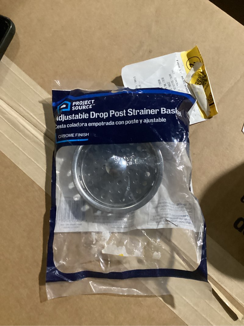 Condition photo showing As Is for Project Source 3.3-in Stainless steel Rust Resistant Strainer basket