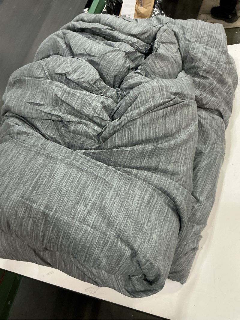 Condition photo showing As Is for Bedsure Oversized King Comforter Set - Charcoal Grey Soft Bedding for All Seasons, Cationic Dyed Bed Set, 3 Pieces, 1 Oversized King Size Comforter (120"x 98") and 2 Pillow Shams (20"x 36"+2") Oversized King 03 - Charcoal Grey