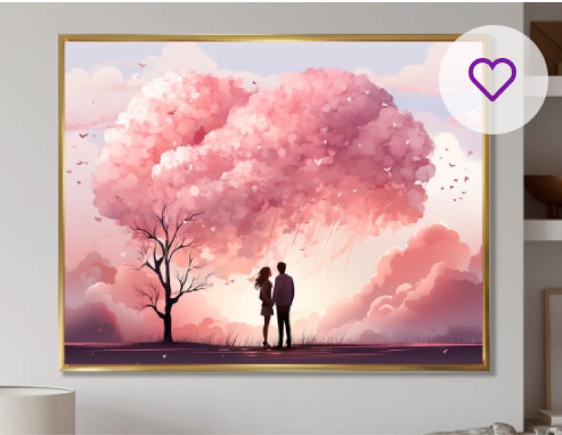 Pink Romantic couple love dream - Romantic Landscape Wall Art For Living Room 30”x40”