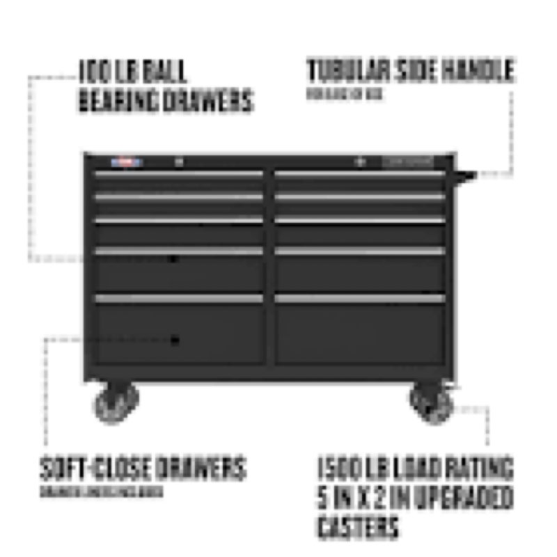 craftsman 2000 series 51.72-in w x 24.74-in h x 16.32-in d 8 -drawer steel tool chest