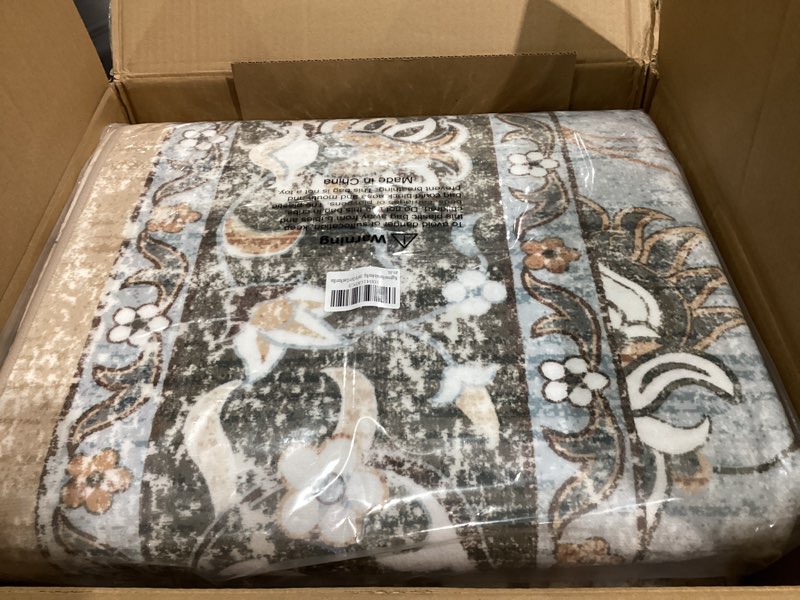 Ruggnovea Area Rug 9x12 Machine Washable Rug Vintage Traditional Floor Cover Foldable Thin Retro Ind