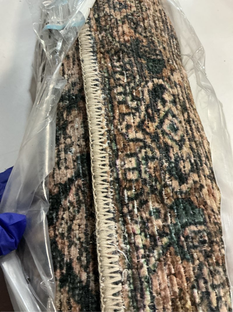 Condition photo showing Good Condition for loloi amber lewis billie collection, ink & salmon 6'-0" x 9'-0" area rug – antique & distressed accent rugs for living room, bedroom, entryway & hallway, no shed high traffic area home decor rug ink / salmon 9' x 6' (rectangular)