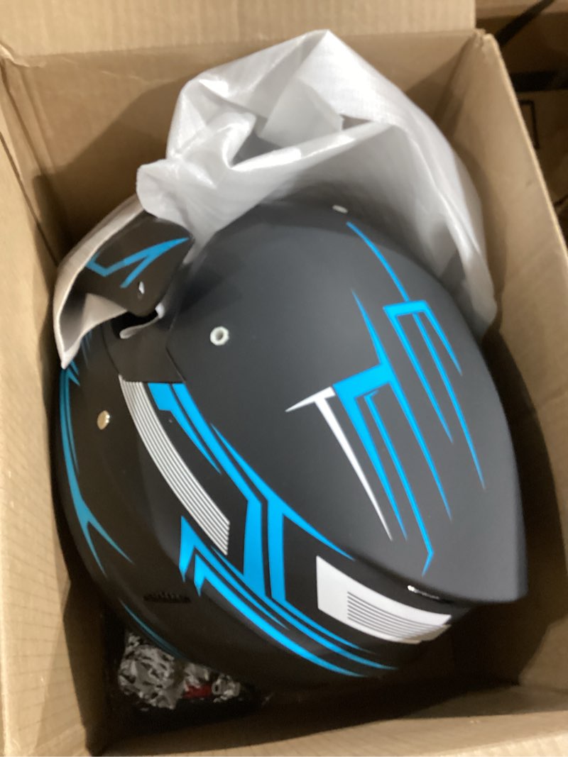 Condition photo showing Good Condition for motocross helmet,youth & kids atv dirt bike motorcycle helmet, bmx 4-wheeler off-road mountain bike,dot certified,w/gloves goggles mask 4-piece set (blue, s) blue small