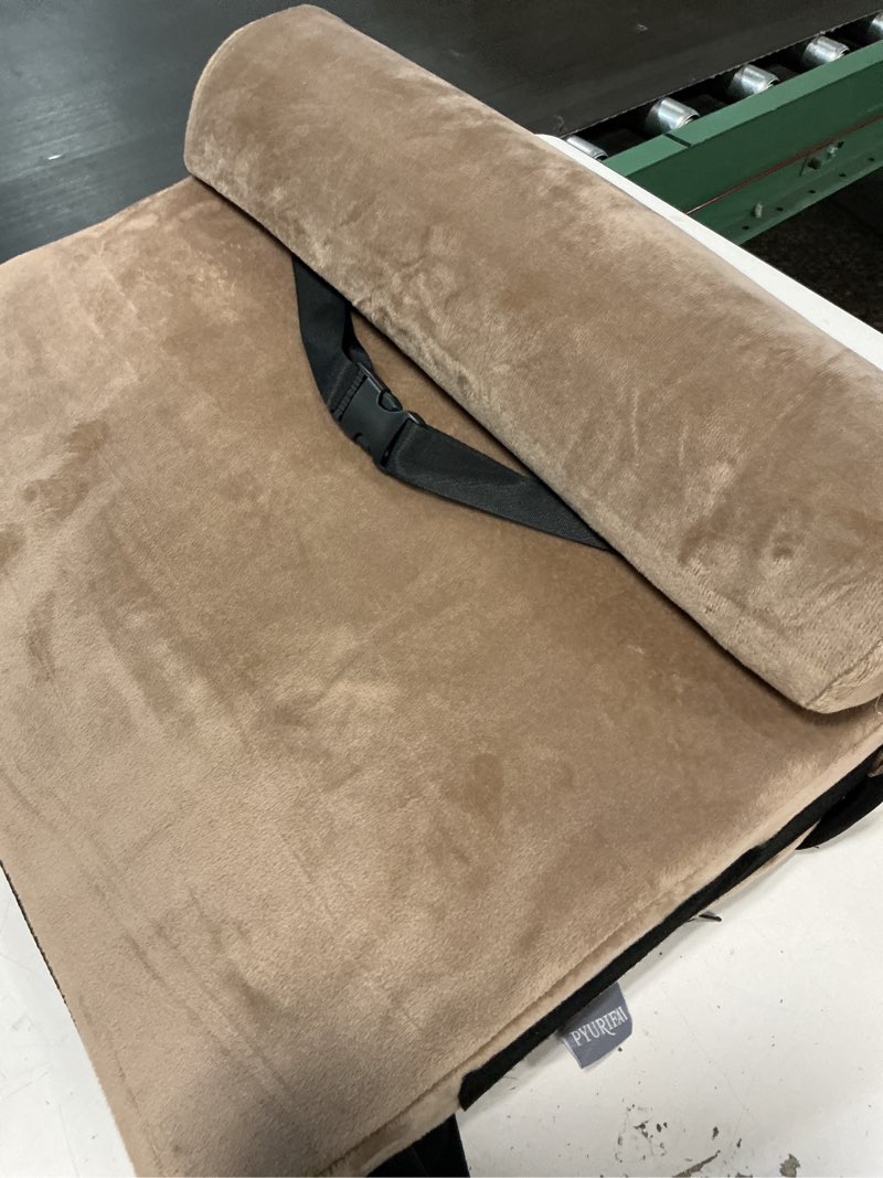 Condition photo showing Good Condition for recliner foot rest cushion - recilner leg rest cushion with removable semi-cylinder for superior support, adjustable recliner foot rest extender, recilner leg pillow with 2 straps, coffee