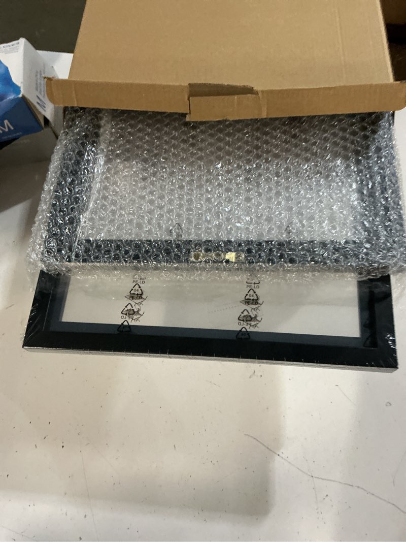 Condition photo showing Good Condition for 11x14 floating picture frames set of 2, double hd plexiglass floating frame for 8x10, 8.5x11 pictures or full display 11x14 photos tabletop or wall hanging, black black 11x14