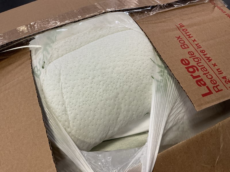 Condition photo showing As Is for ultra soft queen size mattress topper - viscose made from bamboo pillow top mattress pad for back pain relief - naturally cooling for hot sleepers, green green queen