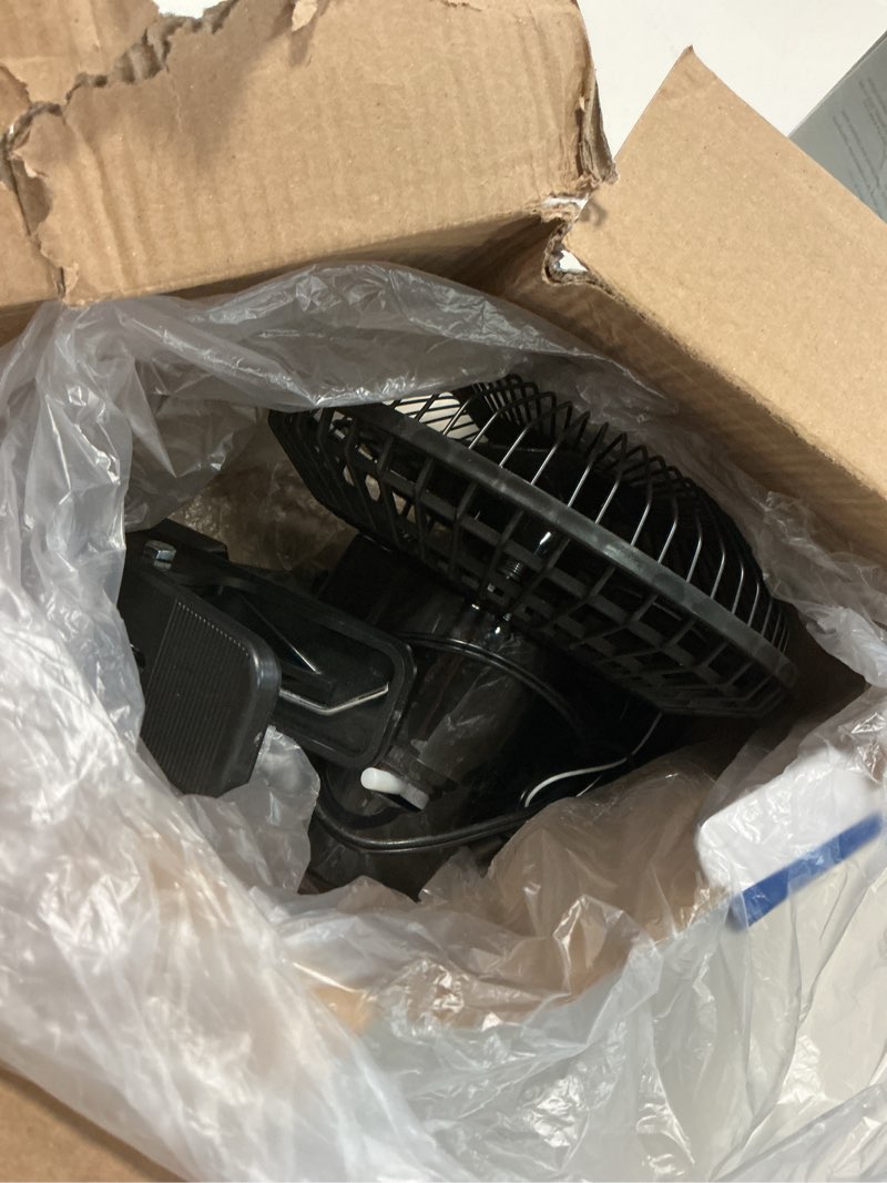 Condition photo showing Good Condition for 12 volt oscillating fan, 6" portable car fan with cigarette lighter, 360° cooling ventilation, car dc clip fan, 12v fan for truck,rv,car (cord length 5ft)