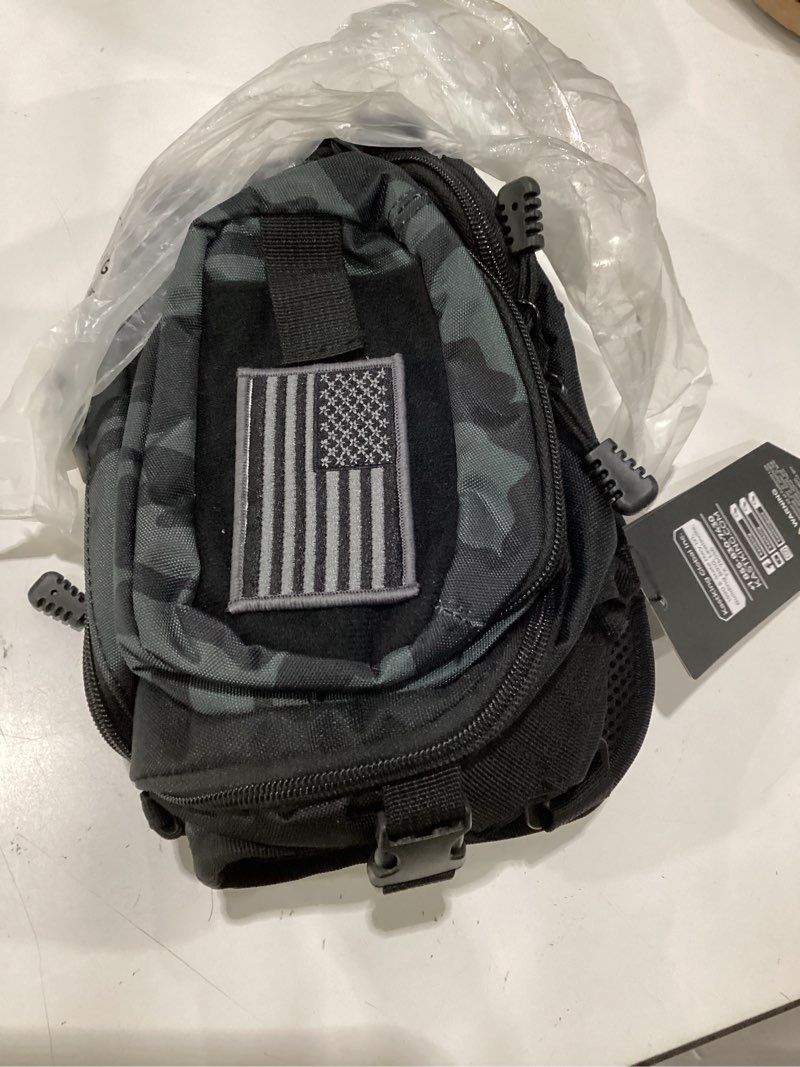 Condition photo showing Good Condition for kastking blowbak tactical sling tackle bag-lightweight fishing backpack storge fishing gear and equipment,gift for men b: black camo?14” x 8” x 6”? standard