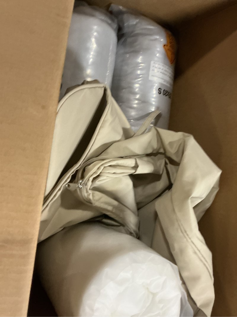 Condition photo showing Good Condition for summsun patio chair cushions 22 x 22 inch, water resistant backrest pillow and seat cushion set for outdoor furniture, sectional sofa cushion replacments, cream, set of 4 22*22 + 22*20 inch cream 4