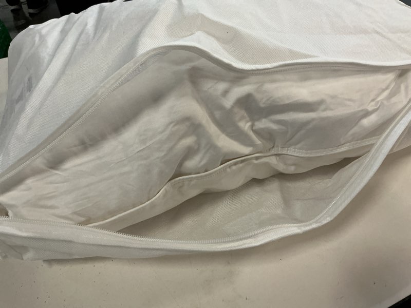 Condition photo showing As Is for luxe goose down pillow, standard, medium/firm