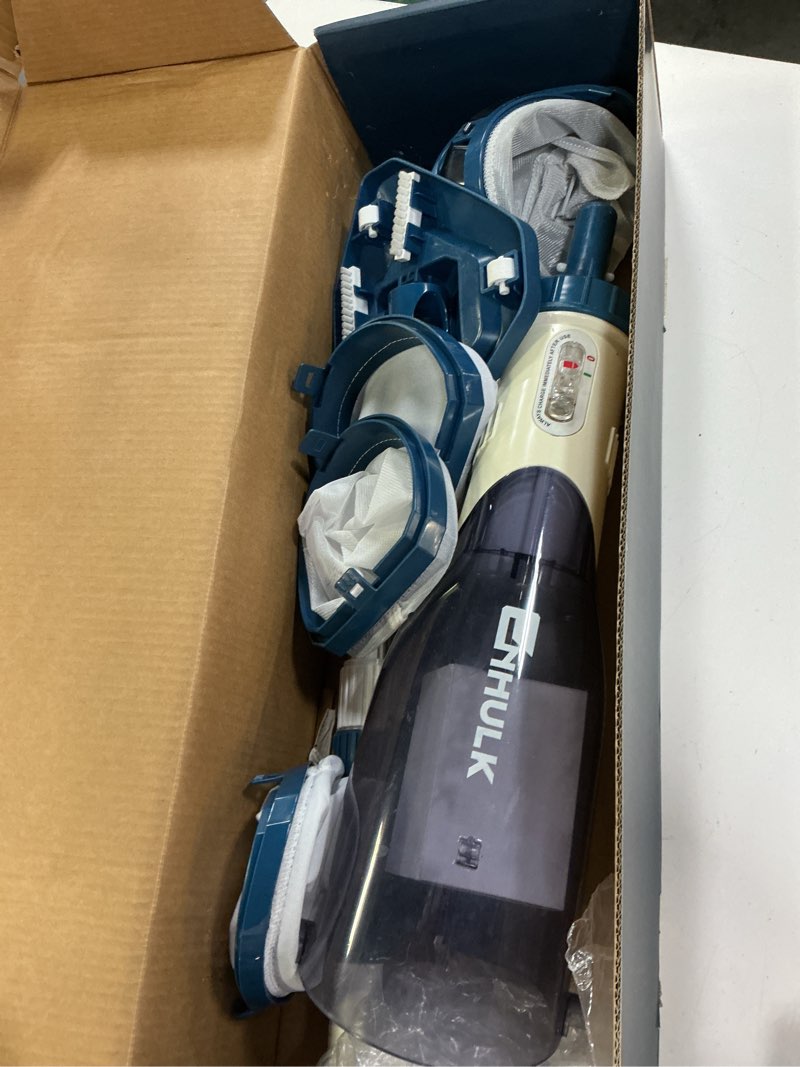 Condition photo showing Good Condition for pool vacuum for above ground pool with a telescopic pole, running time up to 1h, handheld rechargeable pool cleaner with powerful suction up to 18.5 gallons/min, ideal for leaves & debris, pc10