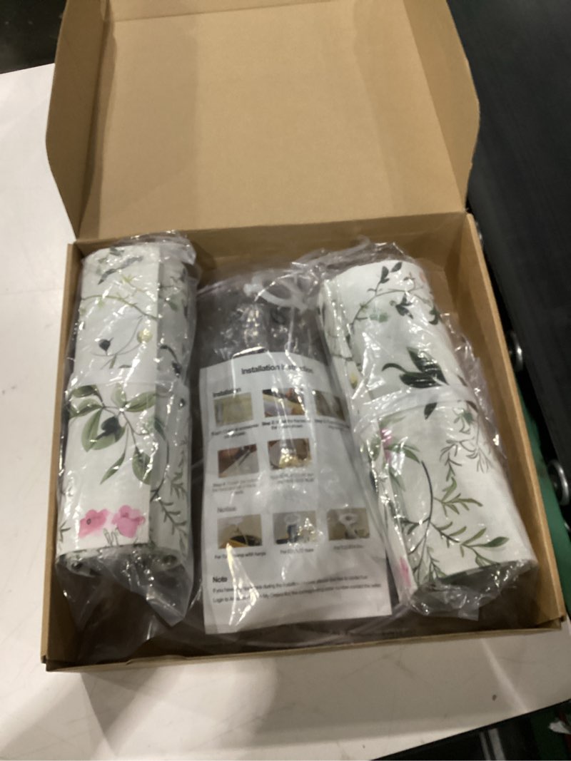Condition photo showing New/Like New for Drum Lamp Shades Set of 2, 13x13x10in Fabric Lamp Shade, Lampshade with Leaves and Floral Print, Lamp Shades for Table Lamps, Support Spider and E26/E14 Base Multicolour B 13x13x10 in-2 Pack