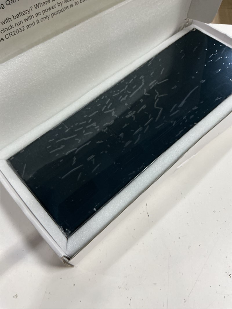 Condition photo showing Good Condition for led large digital wall clock, oversize wall clock with 6” numbers, remote control count up/countdown timer clock, auto dimmer, big calendar and thermometer(red)