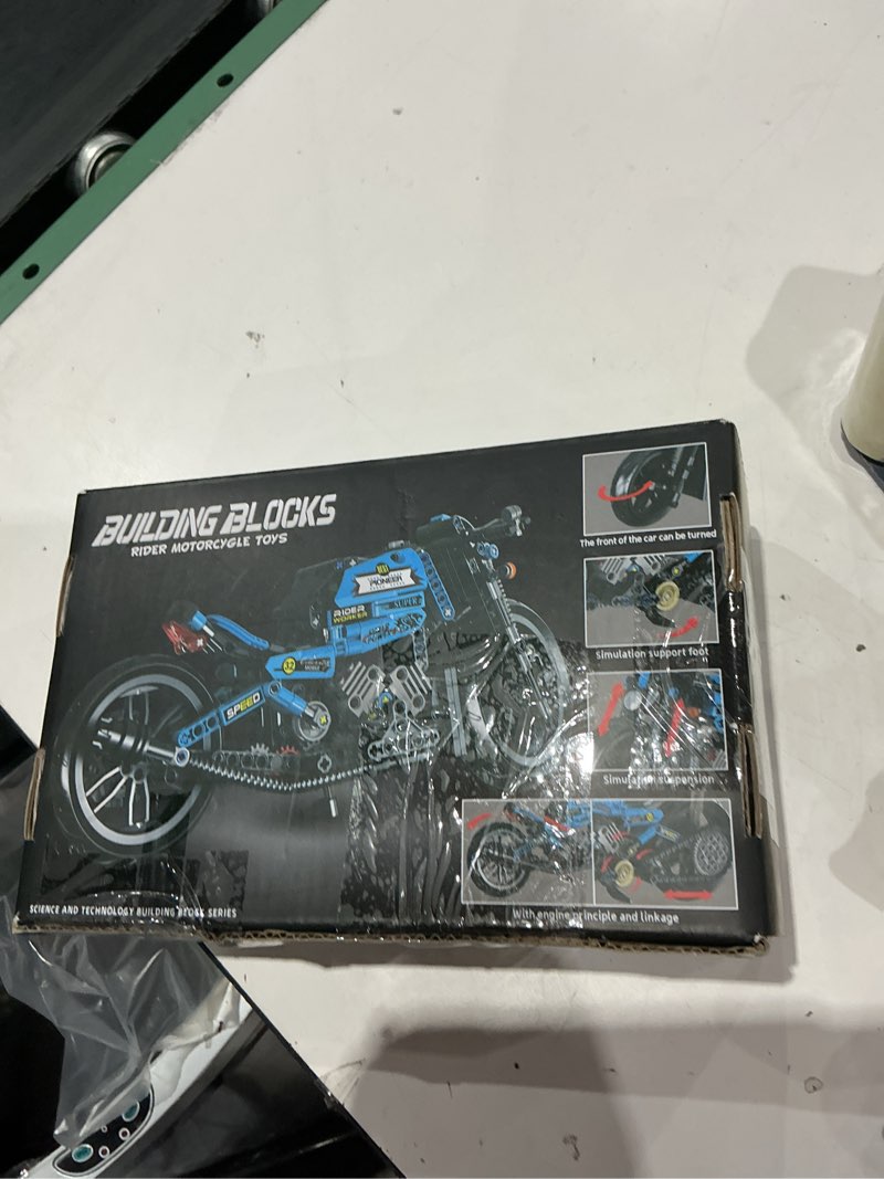 Condition photo showing Good Condition for techno-mechanical motorcycle building blocks set, stem education learning toys, creative diy lego racing blocks, collectible models, surprise gift for children 8-14 years old 469 pcs
