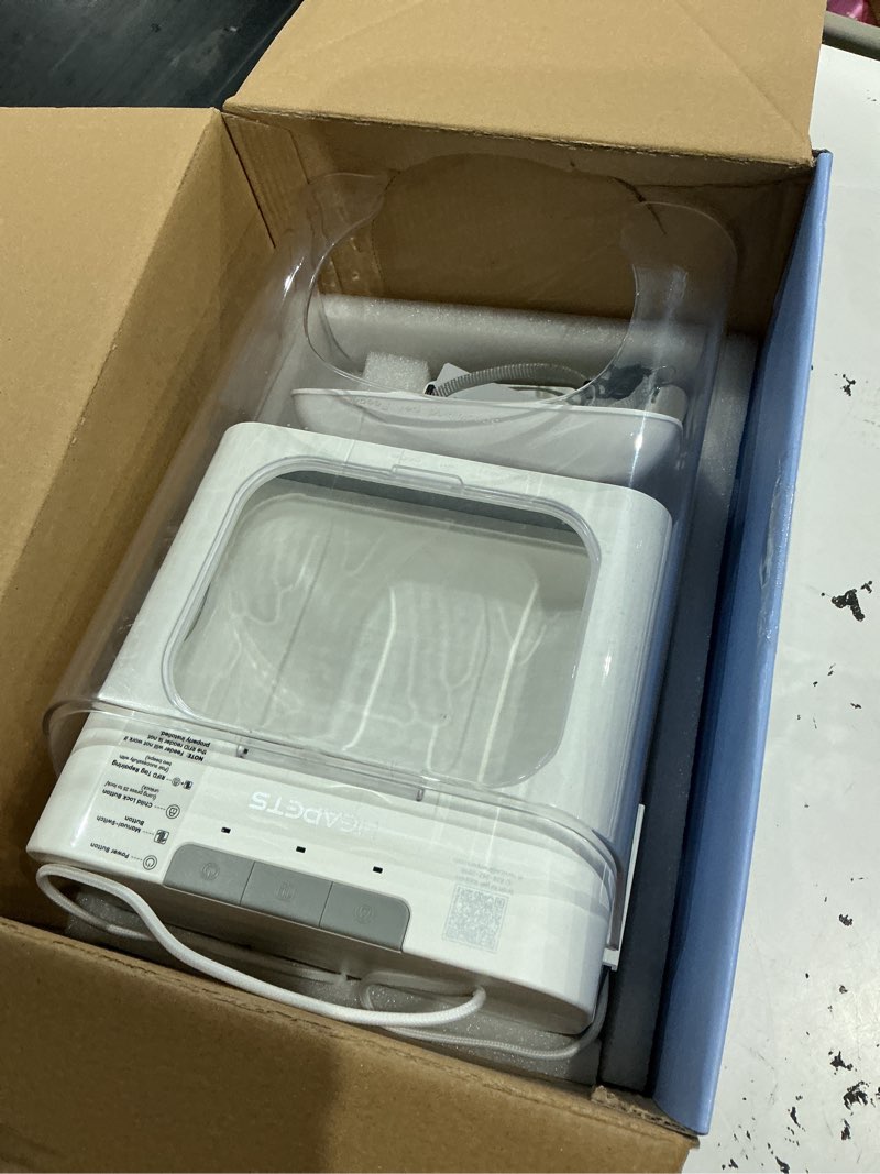 Condition photo showing As Is for heapets rfid automatic cat feeder with collar sensor, anti-stealing food dispenser with sealed lid for wet dry food and different diet for multi-pet home, auto pet feeder for cats & small dogs, white