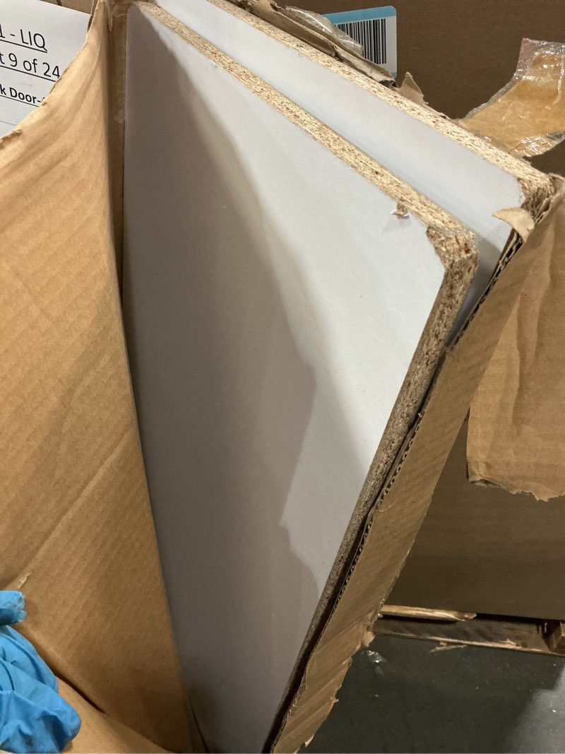 Condition photo showing As Is for closetmaid 48 inch suitesymphony starter tower kit wood top shelf  white