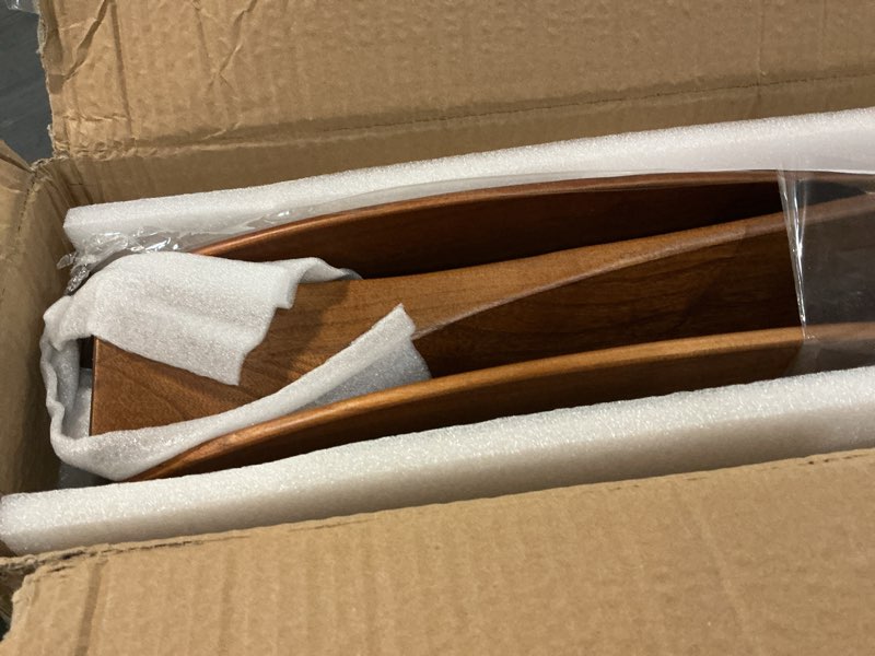 Condition photo showing Good Condition for 60 inch outdoor ceiling fan no light for patios, ceiling fans without lights with smart app and remote control, damp rated 3 blades wood propeller fan for exterior outside porch, high cfm, walnut 60 inch black walnut