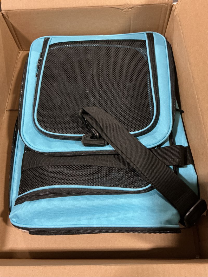 Condition photo showing Good Condition for Henkelion Large Cat Carriers Dog Carrier Pet Carrier for Large Cats Dogs Puppies up to 25Lbs, Big Dog Carrier Soft Sided, Collapsible Travel Puppy Carrier - Large - Blue 20.0"L x 13.0"W x 13.0"H Blue