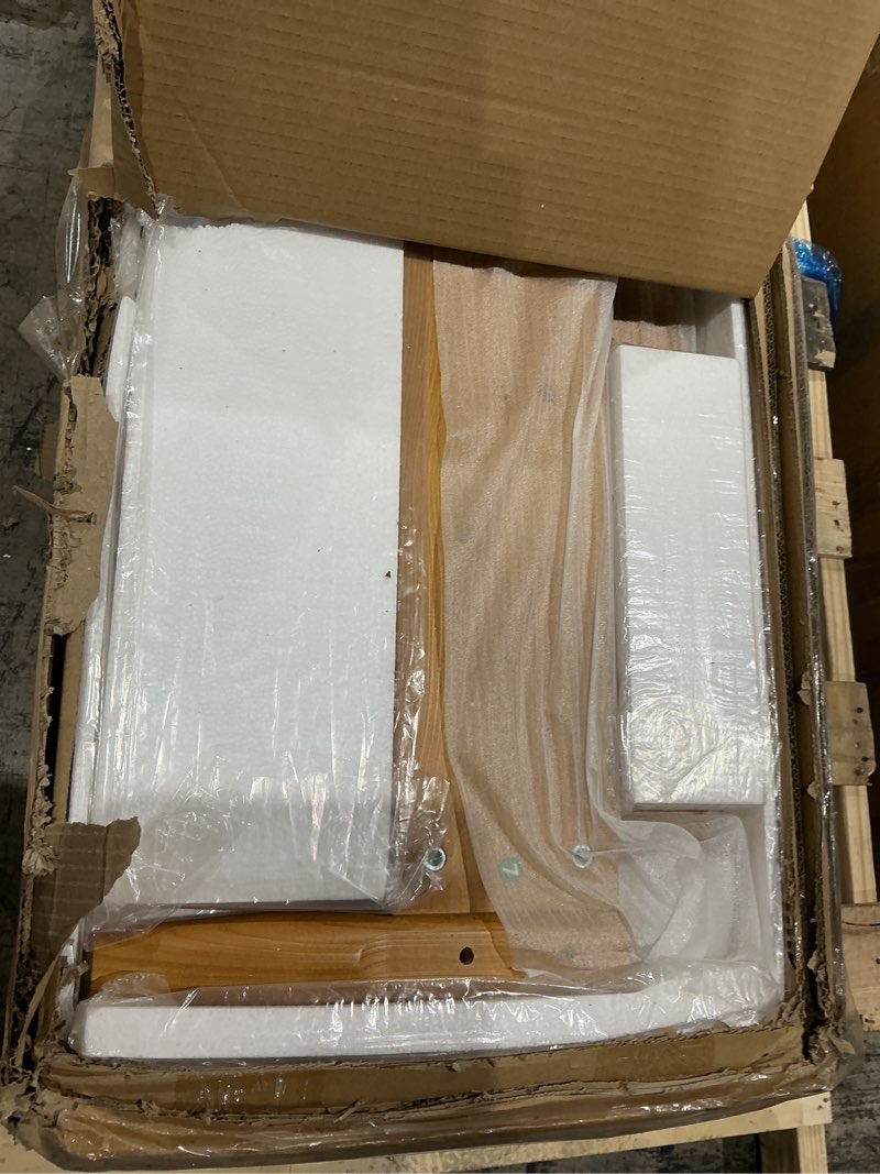 Condition photo showing Good Condition for zinus allen mid century wood platform bed frame/solid wood foundation/wood slat support/no box spring needed/easy assembly, king natural king