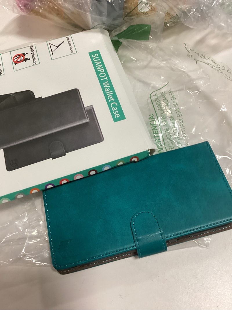 Condition photo showing New/Like New for SUANPOT Compatible with Google Pixel 10 Pro XL 6.8" Wallet case with RFID Blocking Credit Card Holder,Flip Book PU Leather Protective Cover Women Men for Pixel 10 Pro XL Phone case Blue Green