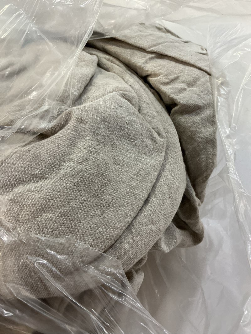 Condition photo showing Good Condition for european linen duvet cover set, king/cal king, natural chambray