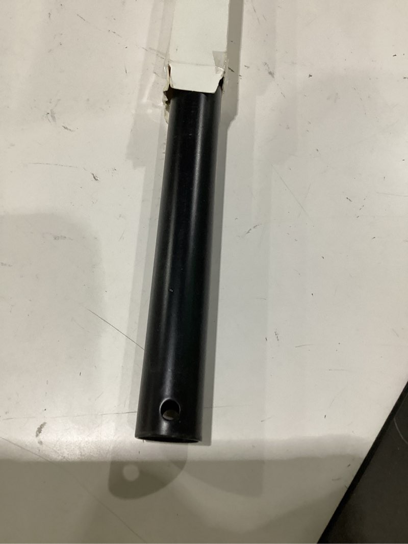 Condition photo showing As Is for 12 inch, actual 11.8 inch ceiling fan downrod | matte black unthreaded downrod for ceiling fan, 1 inch outer diamete