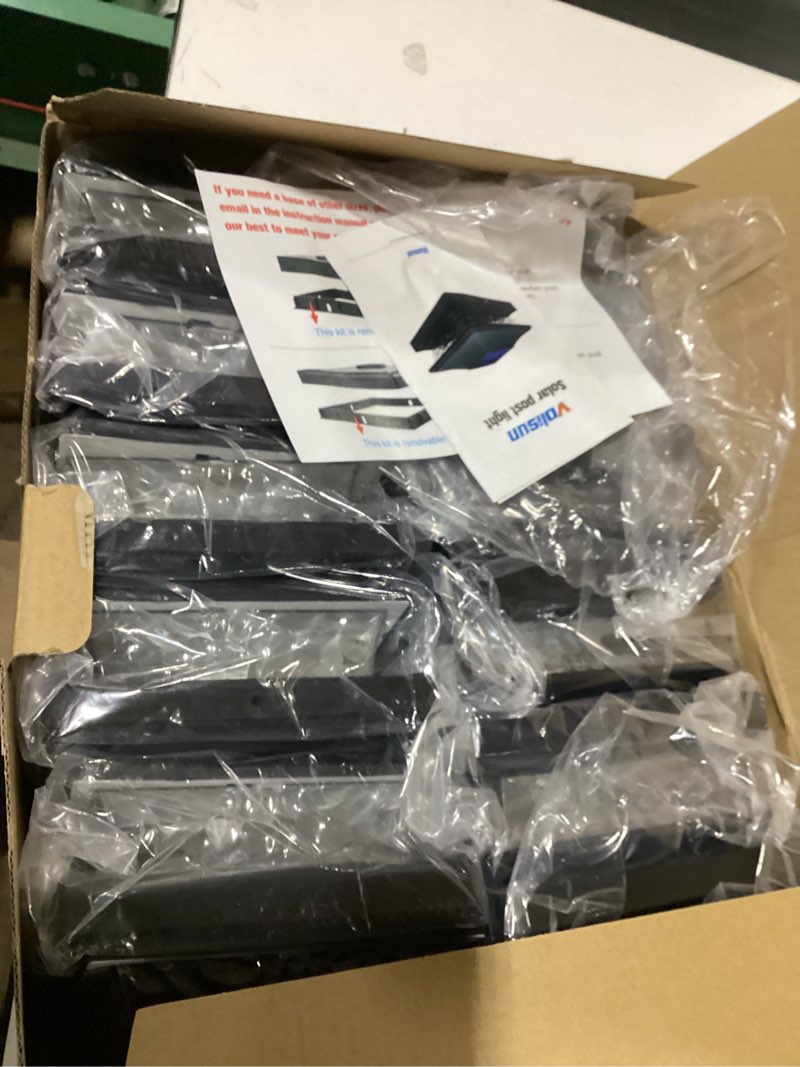 Condition photo showing New/Like New for VOLISUN Solar Post Cap Lights Outdoor 4x4/6x6 Wooden/Vinyl Fence Cap Lights for Patio/Garden,Warm White with 2 Lighting Modes Waterproof,ABS Shell Lens Black (12 Pack) Black 12 Pack