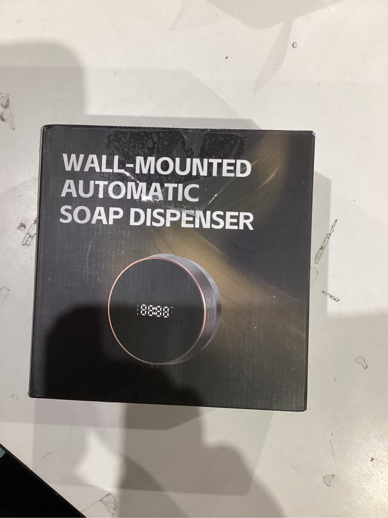 Condition photo showing New/Like New for Automatic Soap Dispenser Foam Bathroom: Wall Mount Rechargeable Touchless Adjustable Auto Smart Electric Plastic White Foaming Soap Dispenser with Clock - Kitchen - Hand Dish Lotion Couple Kids Foam White