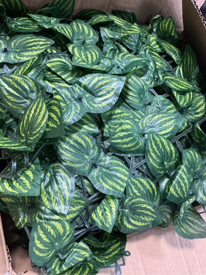 Condition photo showing Good Condition for artificial ivy privacy fence screen(no assembly required), 360"x40" artificial hedges fence, anti-ultraviolet artificial faux ivy hedge for outdoor, garden decor, watermelon leaves watermelon9m